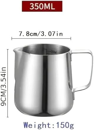 350/600/1000ml Milk Creamer Frothing Pitcher with Scale Stainless Steel Espresso Cups Latte Cup Frother(350ML With Scale) - Image 2
