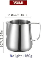350/600/1000ml Milk Creamer Frothing Pitcher with Scale Stainless Steel Espresso Cups Latte Cup Frother(350ML With Scale) - Image 2