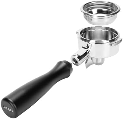 DIBTSA Portafilter Single Spout 58mm 2 Ears Compatible with La Marzocco, Included 304 Stainless Steel Filter Basket and Puck Screen, Anodized Aluminum Handle, Black - Image 3