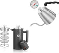 Coffee Gator French Press 34oz Gray and Gooseneck Kettle 40oz Stainless Steel for Pour Over by CoffeeGator