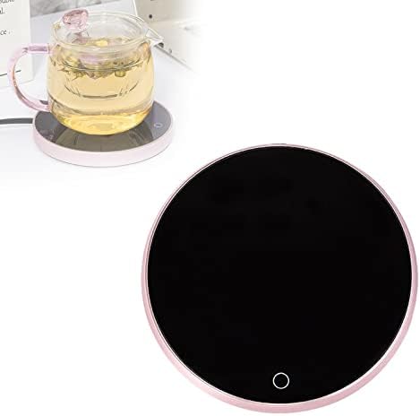 Electric Cup Warmer Temperature Control Smart Coaster with 2 Heating Modes, Coffee Mug Warmer with Auto-Off Timer, Enlarged Waterproof Beverage Heating Plate, Warm Gift for Your Love,Gold by Unknown