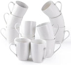 AmorArc 12oz Off White Coffee Mugs Set of 12, Ceramic Coffee Mugs with Large Handle for Man, Woman, Light Weight Coffee Mugs Set for Latte/Cappuccino/Cocoa/Milk, Dishwasher & Microwave Safe, 12Pcs by AmorArc