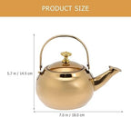 MaGiLL Tea Kettle Stainless Steel Tea Kettle Stovetop Teapot Classic Hot Water Boiling Kettle with Handle Vintage Gas Cooker Kettle Coffee Pot Golden Stove Top Whistling Tea Kettle - Image 7