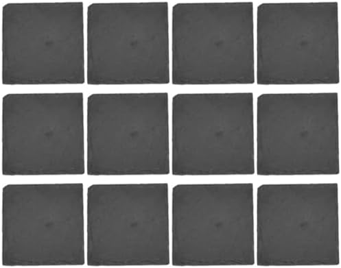 12pcs Natural Stone Coasters, Non-Slip Whiskey and Wine Glass Pads by PRETYZOOM