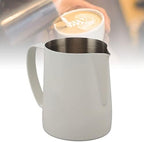 Coffee Milk Frothing Pitcher, 600ml Espresso Steaming Jug with Falcon Beak Tip, 304 Stainless Steel Milk Frother Cup for Coffe, Cappuccino, Latte Art, Espresso Machine Accessories(White) - Image 4