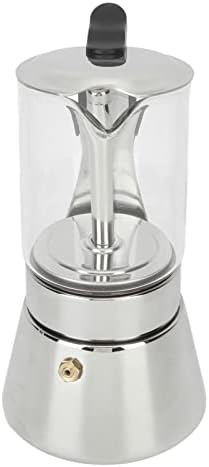 Jiawu Pot, Classic Stovetop Espresso Maker, Stainless Steel Italian and Cuban Greca Coffee Maker, Premium Crystal Glass Top Espresso Pot, Easy to Operate & Quick Cleanup (360ml) - Image 5