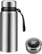 60 oz Smart Water Bottles with Digital Temperature Display Coffee Tea Infuser Bottle LED Thermal Cup Double Walled Vacuum Insulated Stainless Steel Flask Leak Proof Travel Mug Keep Warm (silver) by Unknown