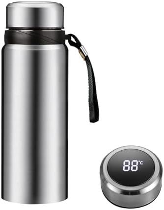 60 oz Smart Water Bottles with Digital Temperature Display Coffee Tea Infuser Bottle LED Thermal Cup Double Walled Vacuum Insulated Stainless Steel Flask Leak Proof Travel Mug Keep Warm (silver) by Unknown
