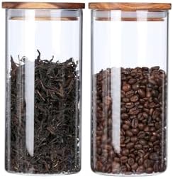 KKC HOME ACCENTS Glass Canister for Coffee Bean & Tea, 39 oz Jar with Lid by KKCHOMEACCENTSGmbH