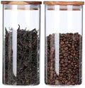 KKC HOME ACCENTS Glass Canister for Coffee Bean & Tea, 39 oz Jar with Lid by KKCHOMEACCENTSGmbH