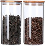 KKC HOME ACCENTS Glass Canister for Coffee Bean & Tea, 39 oz Jar with Lid by KKCHOMEACCENTSGmbH