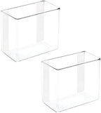 mDesign Plastic Adhesive Mount Storage Organizer Container for Kitchen or Pantry Wall Organization - Space Saving Holder for Sandwich Bags, Foil - 11" Wide - Ligne Collection - 2 Pack - Clear - Image 2