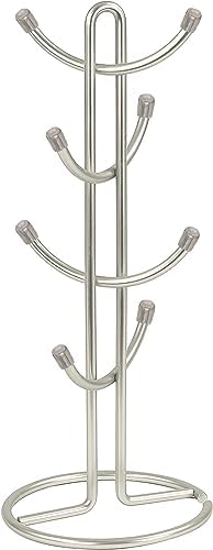 FitWell Mugs Holder, Mug Tree, Coffee Mug Holder, Coffee Mug Tree, Mug Organizer for Cabinet, Mug Holder Stand, Coffee & Tea Cup Storage Rack (Satin Nickel, 8 Mugs Holder (17.5"H)) - Image 3