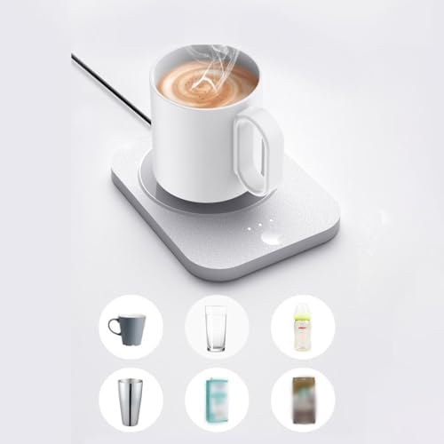 Electric Heating Coaster Coffee Mug Warmer, USB Rechargeable Heated with 3 Temperature Setting, Coffee Tea Milk Smart Coffee Tea Milk Warmers for Travel Home Office Desk (White) - Image 3