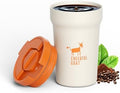 CHEERFUL GOAT Ceramic Lined Coffee Mug – Stainless Steel Travel insulated Tumbler with Ceramic Liner, with lid, 12oz Leak proof Cup for Hot and Cold Water Coffee at Home, Office (white) by CheerfulGoat