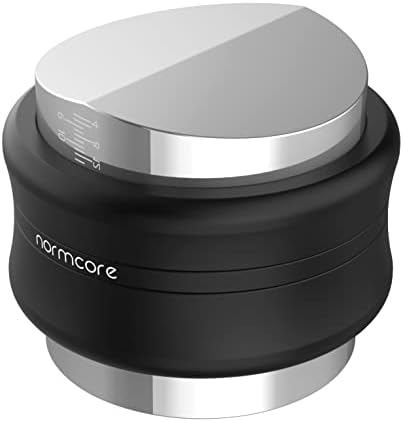 Normcore 53.3mm Coffee Distributor & Tamper - Dual Head Coffee Leveler Fits 54mm Breville Portafilters - Built-in Spring - Adjustable Depth, Black by NORMCORECOFFEETOOLS