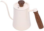 Walfront Gooseneck Coffee Kettle, 600ml 304 Stainless Steel Pour Over Kettle with Wood Handle, Long Spout, Measurement Marks, Precision Brewing Pot for Home Coffee Drip Brewing (White) - Image 4