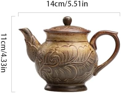 Tea Pots For Loose Tea Ceramic Kung Fu Tea Set Teapot Living Room Household Large Teapot Engraved Retro Hand-held Pot Tea Infuser Pot - Image 2