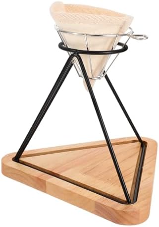 Healifty Reusable Stainless Steel Coffee Filter Stand Set Manual Pour-over Brewing Tools with Drip Rack and Filter Cloth for Home Office Coffee Lovers by Healifty