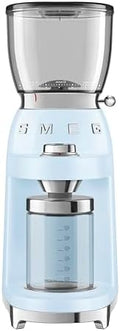 SMEG CGF11 Retro-Style Coffee Grinder – Burr Mill with 30 Grind Settings, Stainless Steel Conical Burrs, Removable Hopper – Precision Countertop Grinder for Espresso, Drip, French Press-Pastel Blue by Unknown