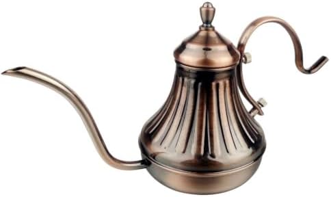 Easy to Clean Kettle | Food-Grade Stainless Steel, Gooseneck Coffee Kettle Fluted Body, for Home, Baristas, Bronze, 450ML by %EF%BC%A1%EF%BC%B7%EF%BC%A8%EF%BC%A1%EF%BC%AF