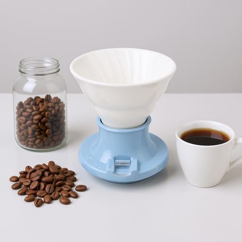MAVIS LAVEN Ceramic Coffee Dripper, Heat Proof Portable Manual Brew Maker with Immersion Style Filtering System, for Home and Office Use (Blue) - Image 5