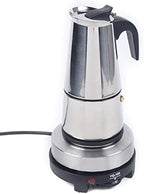 6 Cup Moka Pot, Electric Stovetop Espresso Maker with Electric Stove, Stainless Steel Coffee Maker for Cafes, Stores, Offices (6 Cup - 300ml) by Unknown