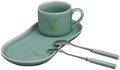 Longquan UNESCO Heritage Celadon Coffee Set Double-glazed collector's edition with oval-shaped plates and tableware - handcrafted sky blue glaze ceramic gift box (1, Sky blue glaze) by HistoricalidLPPCceladon