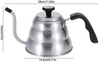 Stainless Steel Coffee Tea Pot Pouring Drip Kettle with Gooseneck and Thermometer, Anti Rust, Ergonomic Handle, Safe for Gas, Electric, and Induction Stove, Large Capacity(1L) - Image 7