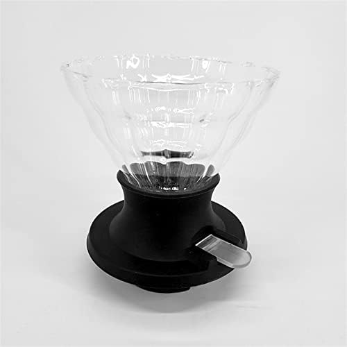 Coffee Filters Immersion Coffee Dripper Glass Pour Over Coffee Maker V Shape Drip Coffee Filter with Push Switch Black - Image 2
