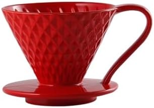 Ceramic V-Shaped Conical Coffee Filter Cup For Pour Over Smooth And Easy To Clean Drip(Red,Serves 1-2) by Unknown