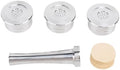 Dioche Coffee Pod Reusable Reusable Stainless Steel Coffee Capsules, Compatible with Machines, Comes with a Brush and Measuring spoon. (with Paper Filters Brush Spoon Press Hammer) by Dioche