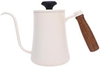 GOWENIC 600ML Pour Over Coffee Kettle with Thermometer (White) by GOWENIC