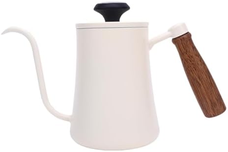 GOWENIC 600ML Pour Over Coffee Kettle with Thermometer (White) by GOWENIC