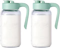 Mason Jar Pitcher, 2 pcs 64 oz (2 quart), Glass Pitcher with Lid by spreccio
