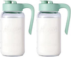 Mason Jar Pitcher, 2 pcs 64 oz (2 quart), Glass Pitcher with Lid by spreccio