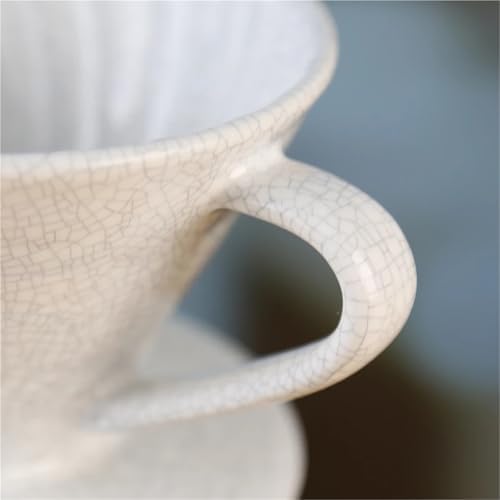 Cracked Ceramic Design Pour Over Coffee Dripper, Food‑Grade Material Barista Accessory for Home and Cafe Brewing(02 4Cups) - Image 6