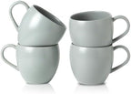 Coffee Mugs Set of 4, 16 oz Ceramic Coffee Cups for Latte, Tea, Milk, Cereal, Cappuccino, Stoneware Tea Cups for Housewarming Wedding Gifts, Microwave & Dishwasher Safe, Pebble Gray by Tikooere