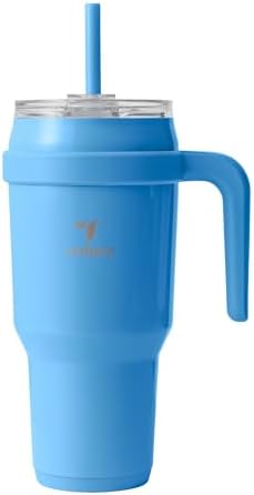 REDUCE Cold1 40 oz Tumbler with Handle - Vacuum Insulated Stainless Steel Water Bottle for Home, Office or Car, Reusable Mug with Straw or Leakproof Flip Lid, Keeps Drinks Cold All Day- Oahu Blue by Reduce