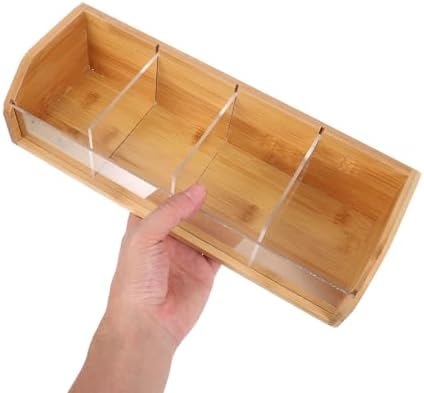 Tea Box Organizer with Compartments Tea Bag Natural Organizer for Kitchen Countertop and Pantry - Image 3