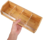 Tea Box Organizer with Compartments Tea Bag Natural Organizer for Kitchen Countertop and Pantry - Image 3