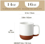 MALACASA Ceramic 16oz Coffee Mugs Set of 6, Khaki White - Image 2