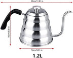 Pour Over Coffee Kettle 1.2L Gooseneck with Thermometer - Image 2