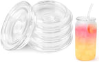 Joyclub Bundle of 4 Pack Acrylic Lids (Clear) and 8 Pack Sublimation Glass Cups Blanks with Bamboo Lid 16 OZ - Image 2
