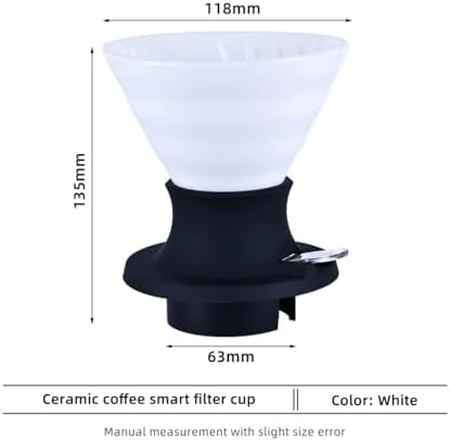 Handmade Pour Over Ceramic Coffee Dripper,One-Touch Switch Control Silicone Ceramics Filter(Stainless steel hook) - Image 2