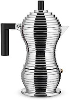 Alessi MDL02/3 B "Pulcina" Stove Top Espresso 3 Cup Coffee Maker in Aluminum Casting Handle And Knob in Pa, Black by Alessi