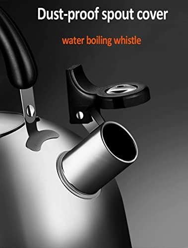 Tea Kettle Stovetop Stove Top Whistling Kettle 304 Stainless Steel Teapot with Spout Cover Hot Water Boiler Tea Kettle Pour Over Kettle(4L) - Image 6