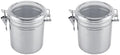 Haofy 2 Pcs Coffee Canister with Clear cover, 51oz Airtight Stainless Steel Kitchen Food Storage Container Vacuum Sealed Storage Jarfor Grounds Coffee Beans Tea Flour Cereal Sugar by Haofy