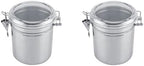Haofy 2 Pcs Coffee Canister with Clear cover, 51oz Airtight Stainless Steel Kitchen Food Storage Container Vacuum Sealed Storage Jarfor Grounds Coffee Beans Tea Flour Cereal Sugar by Haofy