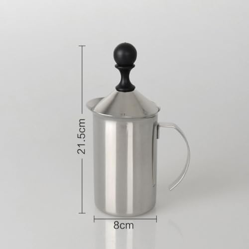Manual Milk Frother Cup 600ml Stainless Steel Hand Pump - Image 7